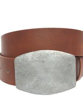 Unisex Vegan Jean Belt with Raw Finish Buckle